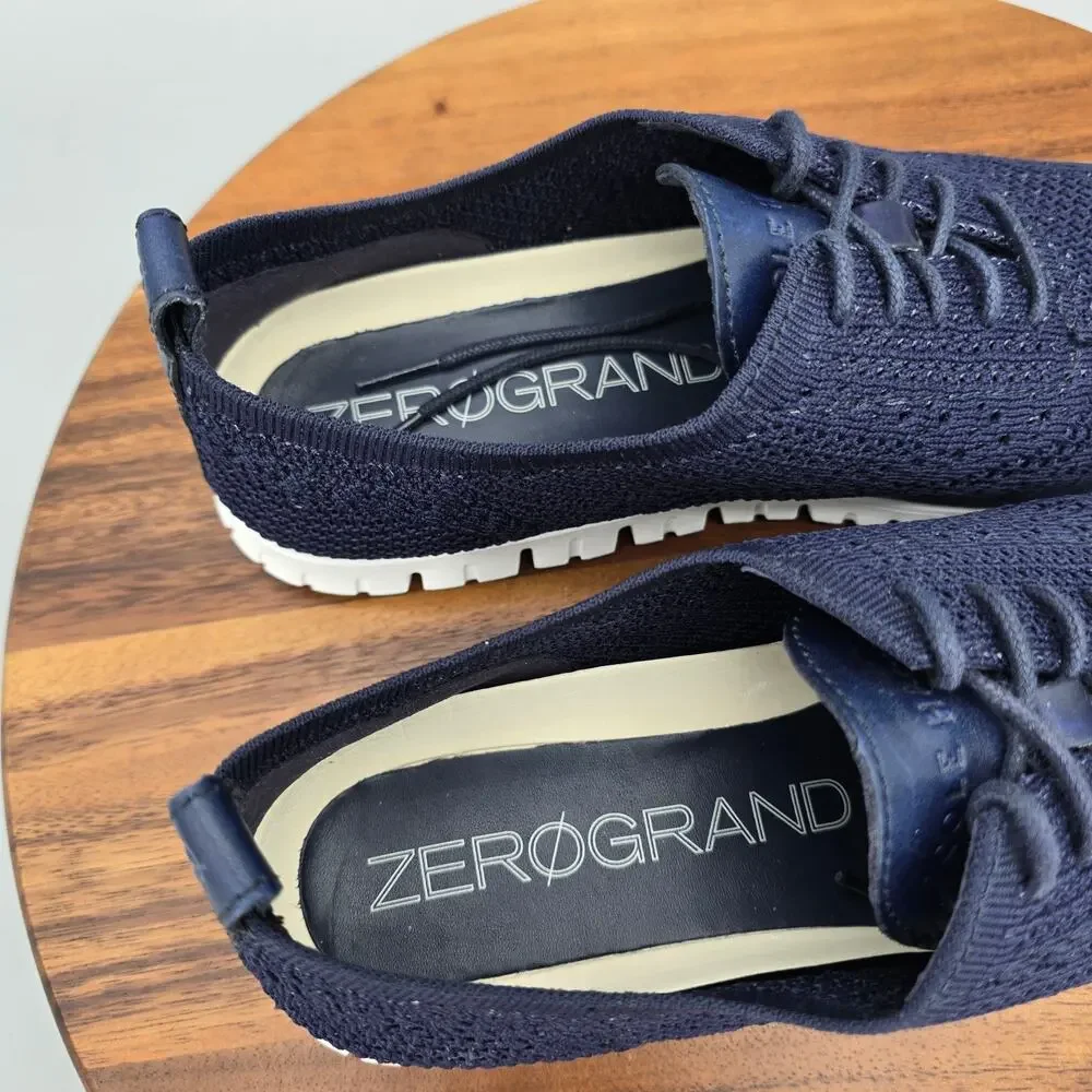 Cole Haan Zerogrand Shoes Womens 9 B Navy Stitchlite Knit Comfort Oxfords